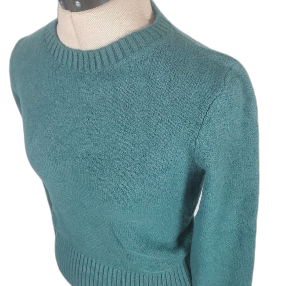 NEW Old Navy Women's Sweater XS Green Crew Neck Pullover Long Sleeve Preppy - Picture 3 of 9